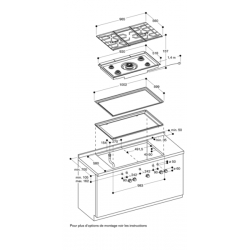 CG492111F Gaggenau table gaz 100 cm 5 foyers -montage